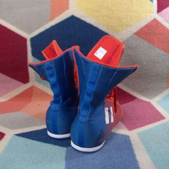 Adidas Box Hog Boxing Shoes Boots Red Blue White High Top Mens Size 12