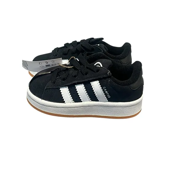 Adidas Campus 00s CF EL I Toddler Size 8k Black White Stripes Slip On Low Top