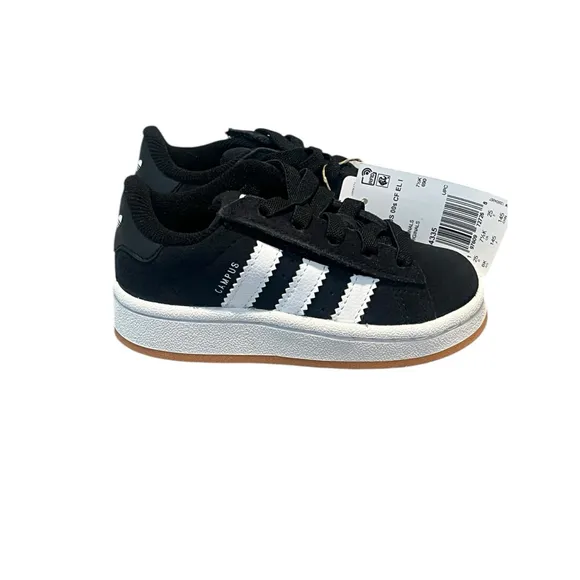 Adidas Campus 00s CF EL I Toddler Size 8k Black White Stripes Slip On Low Top