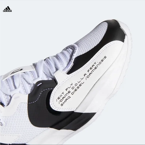 Adidas Dame 7 EXTPLY Shoes Shaq Shaqnosis Black / White H00427 Men's Size 9.5