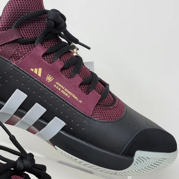 Adidas D.O.N. Issue 5 Basketball Shoes Team Maroon 2/Black Men's Size 10 New