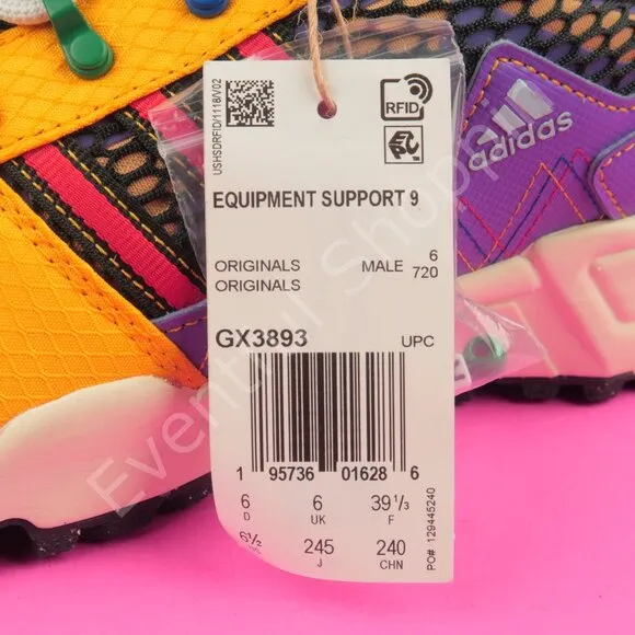 Adidas EQT Support 93 Sean Wotherspoon Shoes in Gold Red Purple GX3893 Size 6