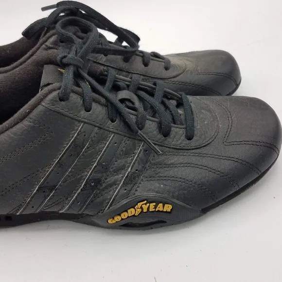 Adidas Goodyear Size 5 Black Leather Driving Racing Shoes Sneakers Art 562482
