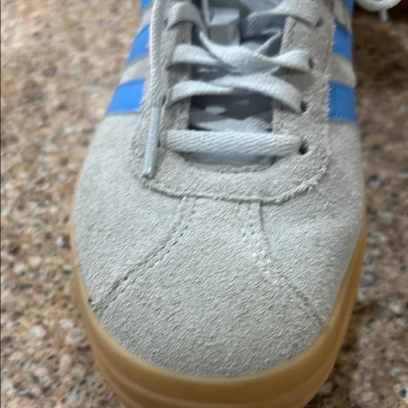 Adidas Gray and Blue Suede Sneakers with Gum Sole