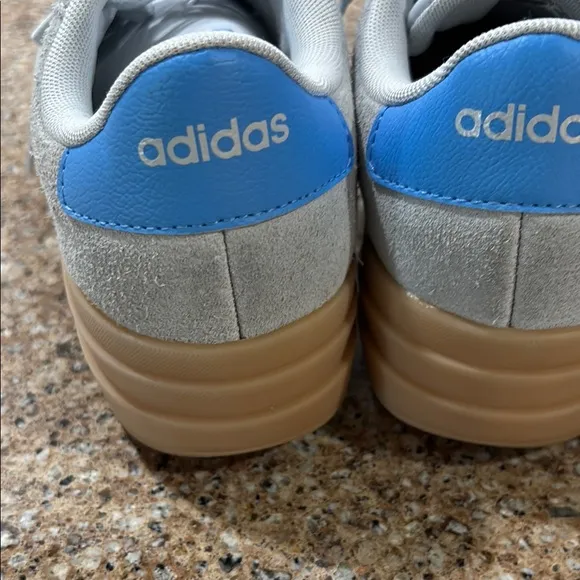 Adidas Gray and Blue Suede Sneakers with Gum Sole