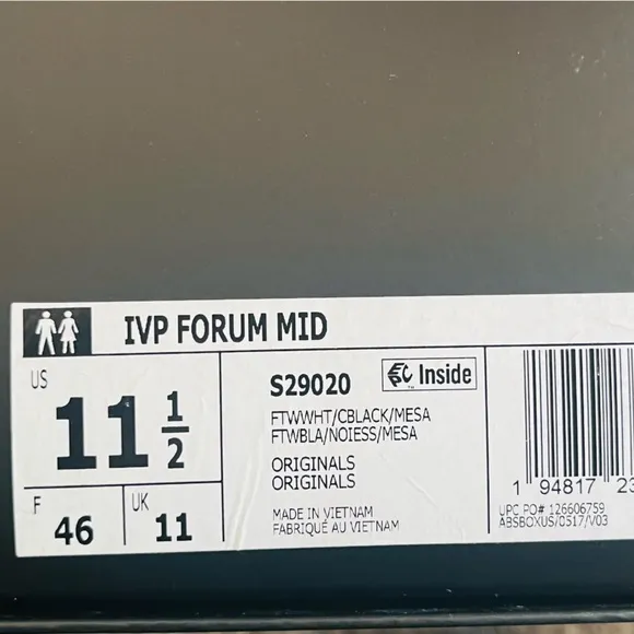 Adidas Ivy Park Forum Mid S29020 White Mesa Sneakers Shoes Mens 11.5 Womens 13