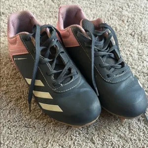 Adidas Kids' Black and Pink Soccer Shoes