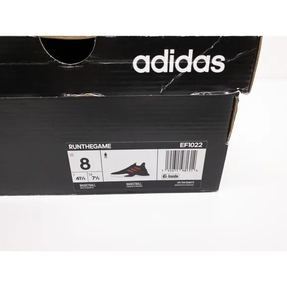 Adidas Mens Black Red Run the Game Basketball Shoes Active Red 8