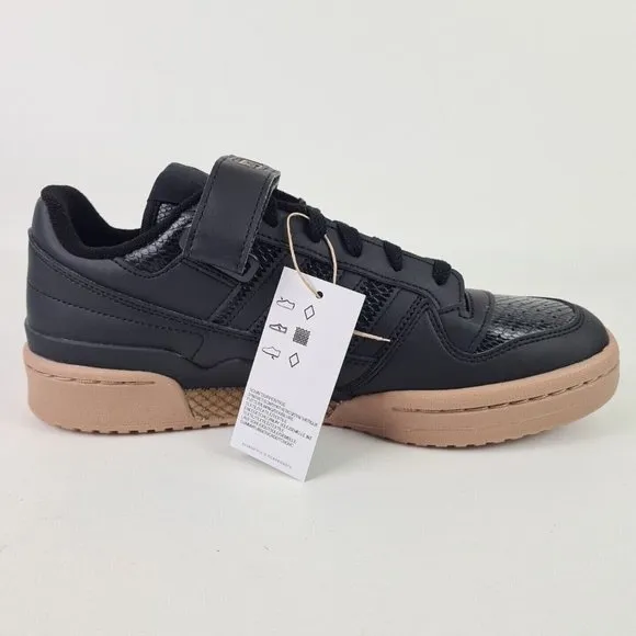 Adidas Mens Forum Original Shoes Casual Sneaker Leather Black Gum