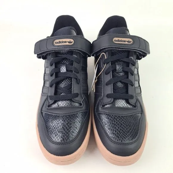 Adidas Mens Forum Original Shoes Casual Sneaker Leather Black Gum