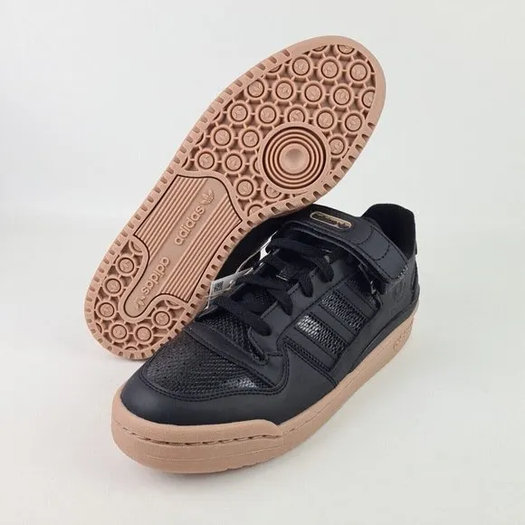 Adidas Mens Forum Original Shoes Casual Sneaker Leather Black Gum