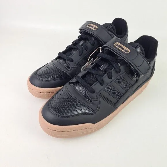 Adidas Mens Forum Original Shoes Casual Sneaker Leather Black Gum