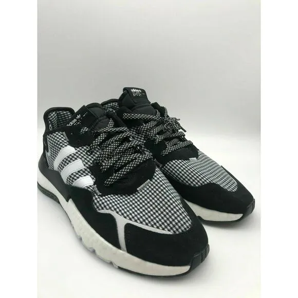 adidas Men’s Nite Jogger Casual Shoes Black/White/Silver FV3854 Size 10.5 NWT