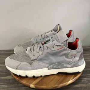 adidas Nite Jogger Mens Size 13 Grey Red Sneakers Casual Shoes EE5869