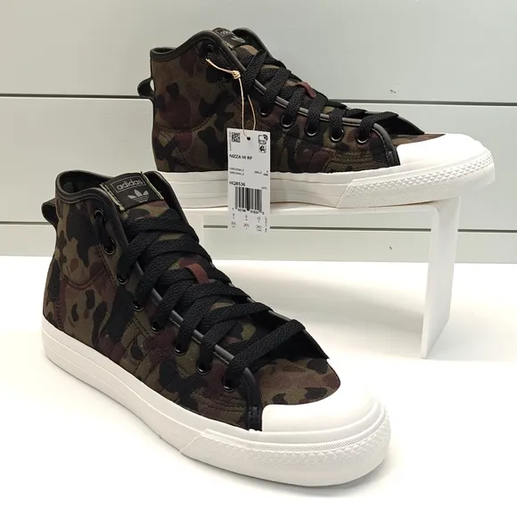 Adidas Nizza High RF Camo HQ8536 Hi Top Casual Canvas Sneakers Men's 8.5