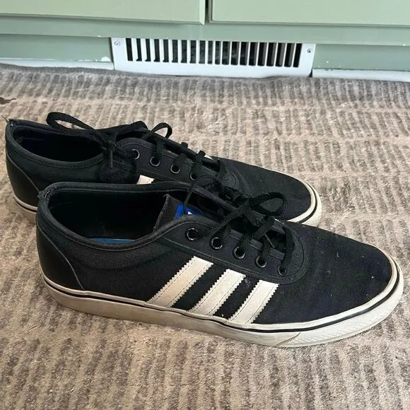 Adidas Originals Adiease Mens Athletic Shoes Canvas C75611 Black White Size 10