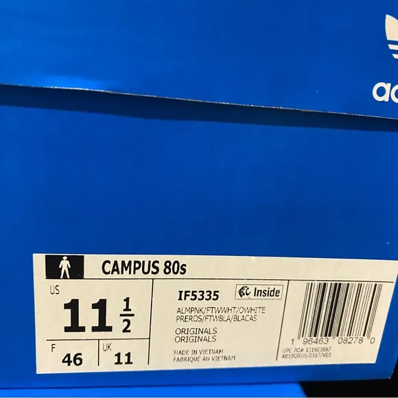Adidas Originals Campus 80s Almost Pink IF5335 Casual Shoes Sneakers Mens Sz