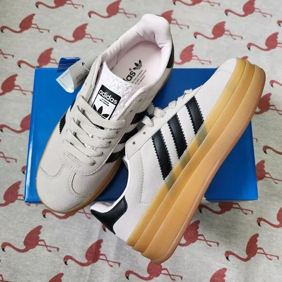 Adidas Originals Gazelle Bold Low Top Casual Shoes Pink Brown