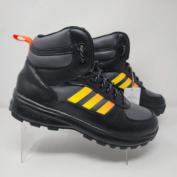 Adidas Originals Hiking Boots Mens 10 Black Chasker Logo 3 Stripes Hi Sneakers