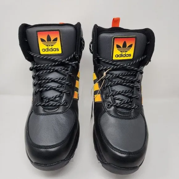 Adidas Originals Hiking Boots Mens 10 Black Chasker Logo 3 Stripes Hi Sneakers