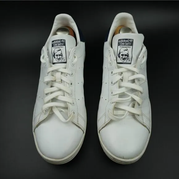 Adidas Originals Stan Smith Shoes Mens 12 Sneakers Casual White Blue FX5501