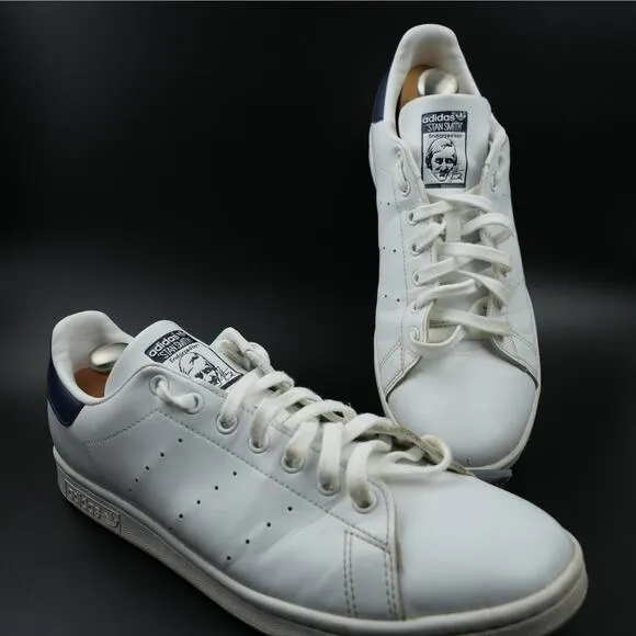 Adidas Originals Stan Smith Shoes Mens 12 Sneakers Casual White Blue FX5501