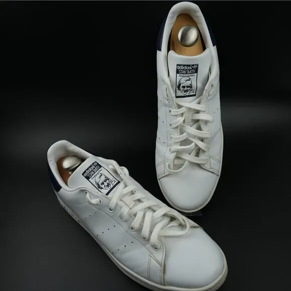 Adidas Originals Stan Smith Shoes Mens 12 Sneakers Casual White Blue FX5501