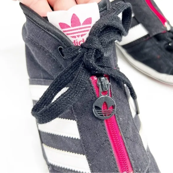 Adidas Originals Vanity Vulc Mid 2 Sneakers Black White Pink High Tops Size 9.5