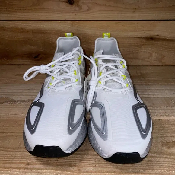 adidas Originals ZX 2K Boost White Grey Yellow Casual Running Shoes H06577 Sz 11