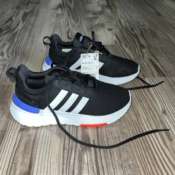 Adidas Racer TR21 K Cloud Foam Sneakers Unisex Shoes Black White Big Kids