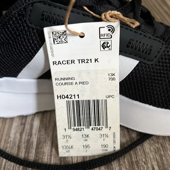 Adidas Racer TR21 K Cloud Foam Sneakers Unisex Shoes Black White Big Kids