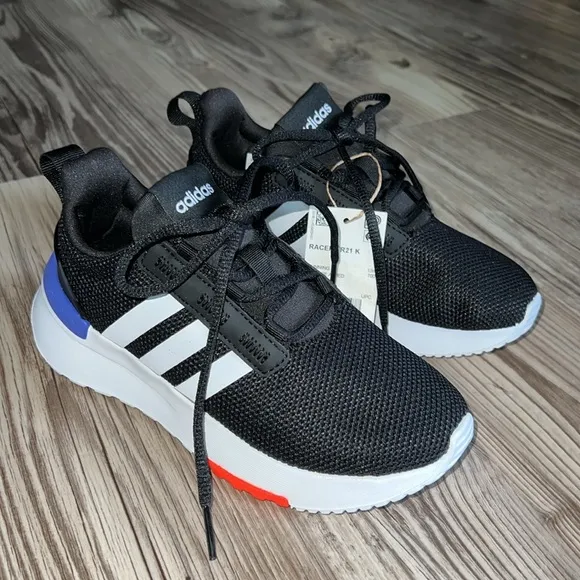 Adidas Racer TR21 K Cloud Foam Sneakers Unisex Shoes Black White Big Kids
