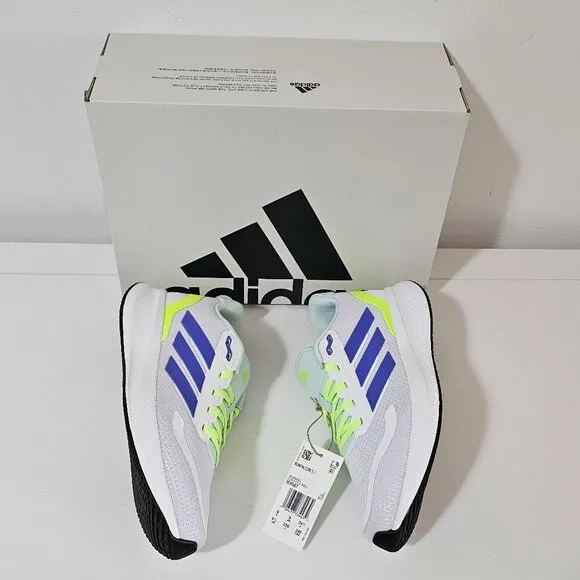 Adidas Runfalcon 5 Shoes - Cloud White/Cobalt Blue - Kids Size 6.5 - IE8587