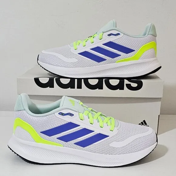 Adidas Runfalcon 5 Shoes - Cloud White/Cobalt Blue - Kids Size 6.5 - IE8587
