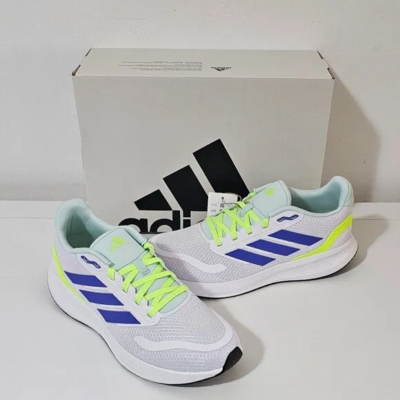 Adidas Runfalcon 5 Shoes - Cloud White/Cobalt Blue - Kids Size 6.5 - IE8587