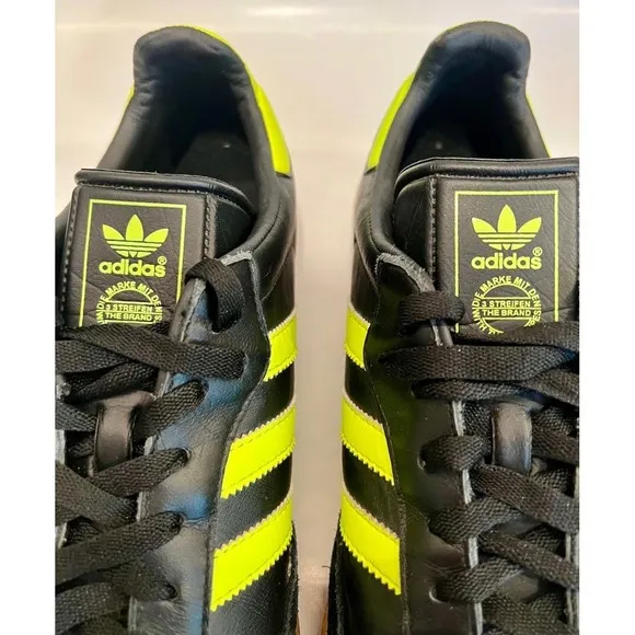 Adidas Samba OG Shock Yellow Neon Black Size 11.5 Mens Shoes Limited Edition EUC