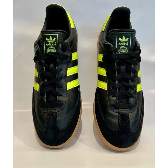 Adidas Samba OG Shock Yellow Neon Black Size 11.5 Mens Shoes Limited Edition EUC