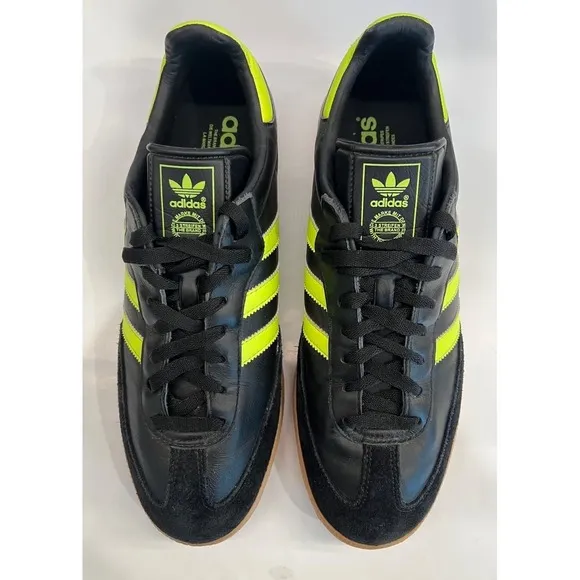 Adidas Samba OG Shock Yellow Neon Black Size 11.5 Mens Shoes Limited Edition EUC