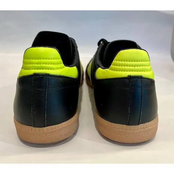 Adidas Samba OG Shock Yellow Neon Black Size 11.5 Mens Shoes Limited Edition EUC