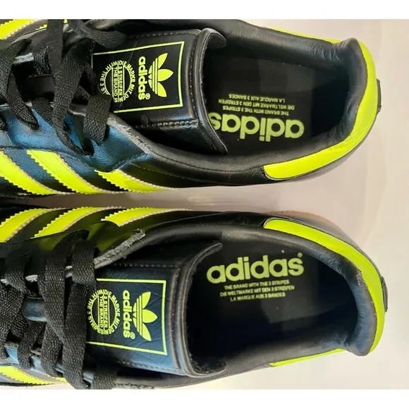 Adidas Samba OG Shock Yellow Neon Black Size 11.5 Mens Shoes Limited Edition EUC