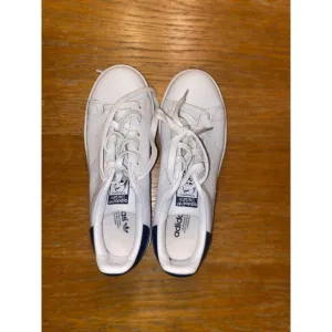 Adidas Stan Smith White &amp; Navy Leather Sneakers