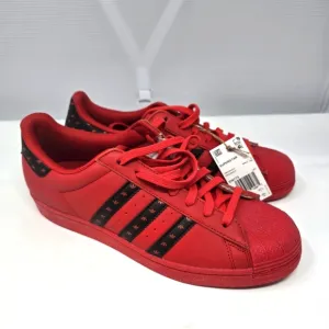 Adidas Superstar Scarlet Core Black Men’s 9.5 Shelltoe Sneakers ID9773 Red Sole.