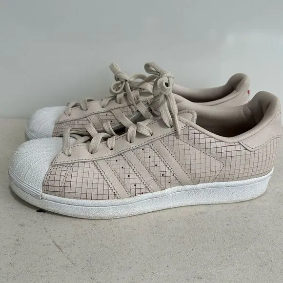 Adidas Superstar Size 6 Shoes Beige Athletic Casual Sneakers Low  F37787