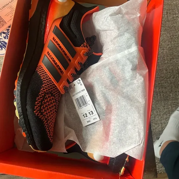 Adidas ULTRABOOST 1.0 FORTNITE SHOES Black and Orange Running Shoes