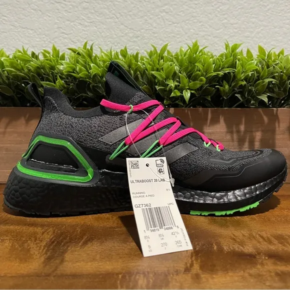 Adidas UltraBoost 20 Explorer Night Metallic Lime Shoes Black GZ7362 Mens Size 9