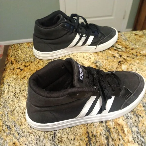 Adidas VS Set Mid Athletic Sneaker Black White Casual Shoes Men's Sz 7.5 BB9890