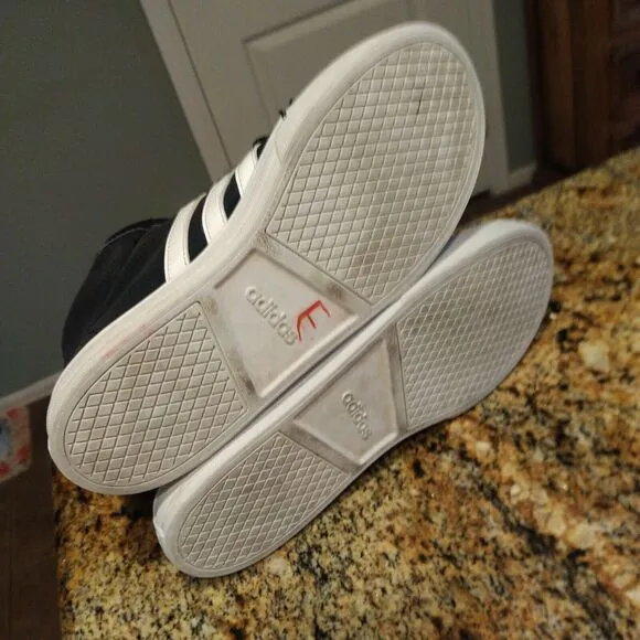 Adidas VS Set Mid Athletic Sneaker Black White Casual Shoes Men's Sz 7.5 BB9890