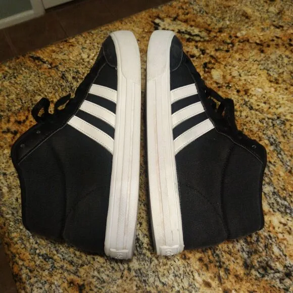 Adidas VS Set Mid Athletic Sneaker Black White Casual Shoes Men's Sz 7.5 BB9890