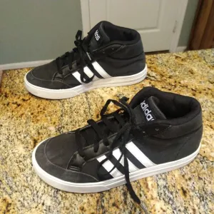 Adidas VS Set Mid Athletic Sneaker Black White Casual Shoes Men's Sz 7.5 BB9890