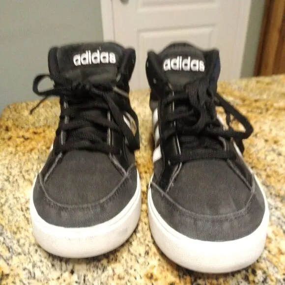 Adidas VS Set Mid Athletic Sneaker Black White Casual Shoes Men's Sz 7.5 BB9890